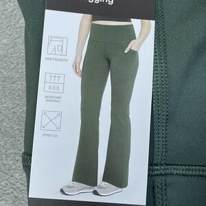 GapFit Women's M Flare Legging Green Polyester e1284